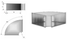 Rectangular Bend 30° (Grease Duct) (M) (-) 